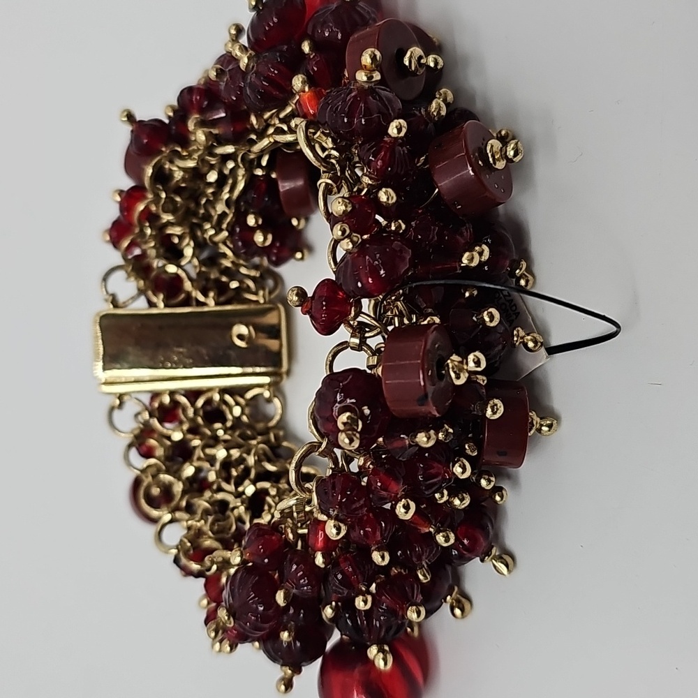 Chico's Cranberry Red Bead & Bauble‎ Feminine Glam Coquette Girl Festive